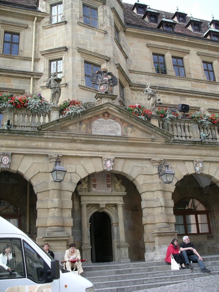 The Town Hall. Note the slightly more modern additions to the medieval facade!