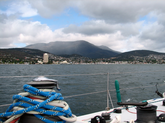 leaving Hobart & Mt Wellington, via the Derwent River, 2nd Jan'13, 11.21am