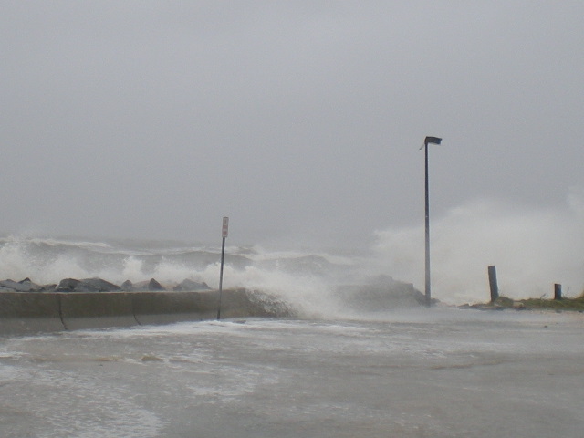 Street was closed due to flooding during Fay's visit.  Tides were extraordinarily high.