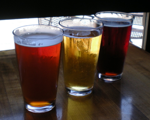 At lunch, Kathy, Rob and I each ordered a different beer.  