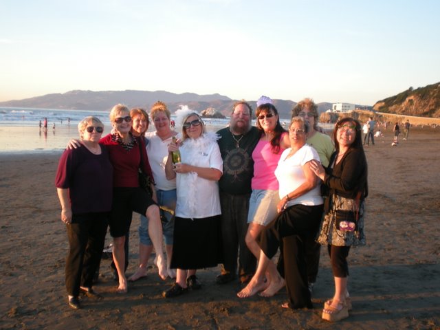 Sue, Kathy, Martha, Linda, Jane, Keith, Vici, Mamacita, Lynne & Shosho.  Just want to mention that when we went down to the beach, I changed from my "formal attire" to a T-shirt and my Crocs because it was HOT outside!!!