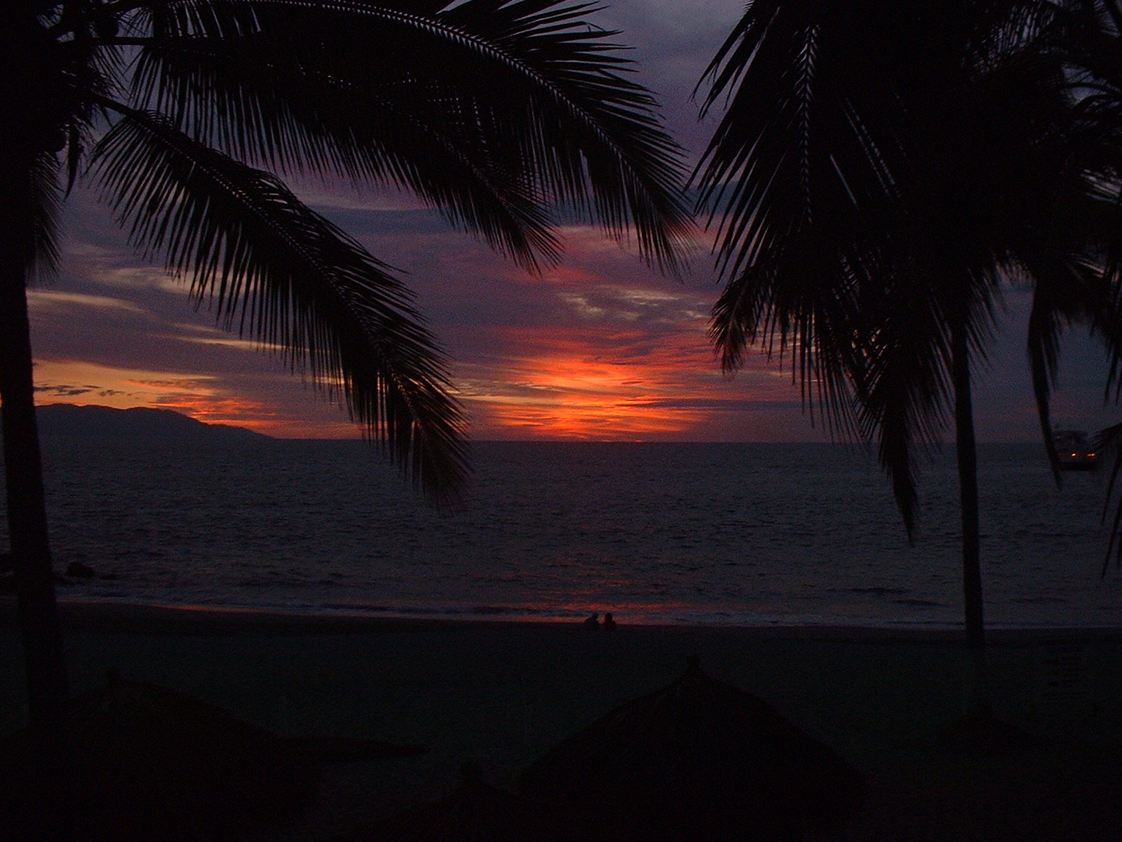 View of sunset from balcony