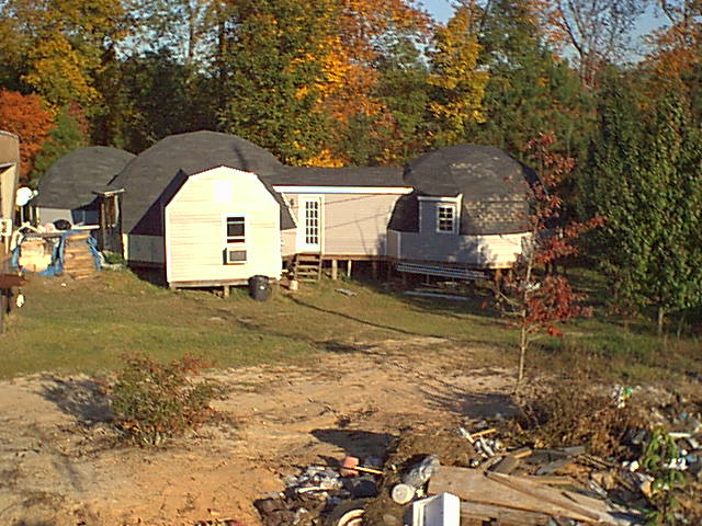 3 domes connected. Al's office is to far left dome, bedroom wing far right dome.  