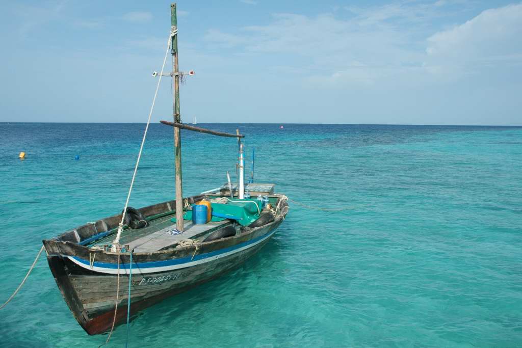 This is the boat used by the building contractors to transport themselves and their supplies to our island.