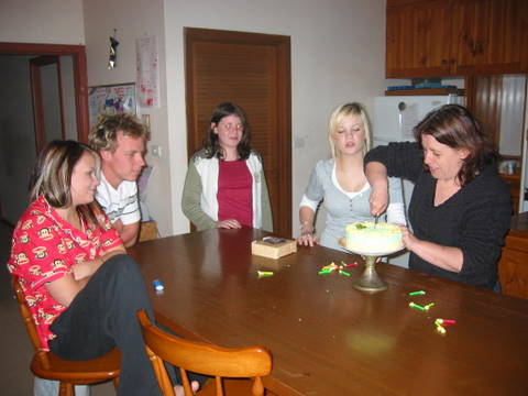 From left-Chloe 20, Adam(a family friend), Hannah 13 and Beth 18. Then it is moi with long hair.