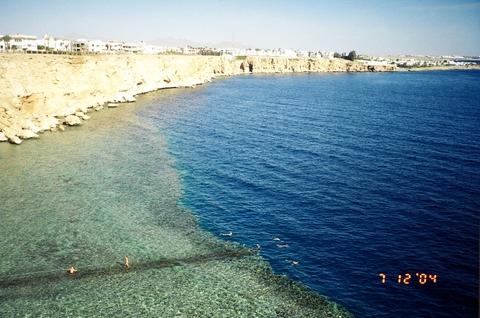 part of coral bay in one of sharm el-shaik hotels with a lot of tourist from all over the world 