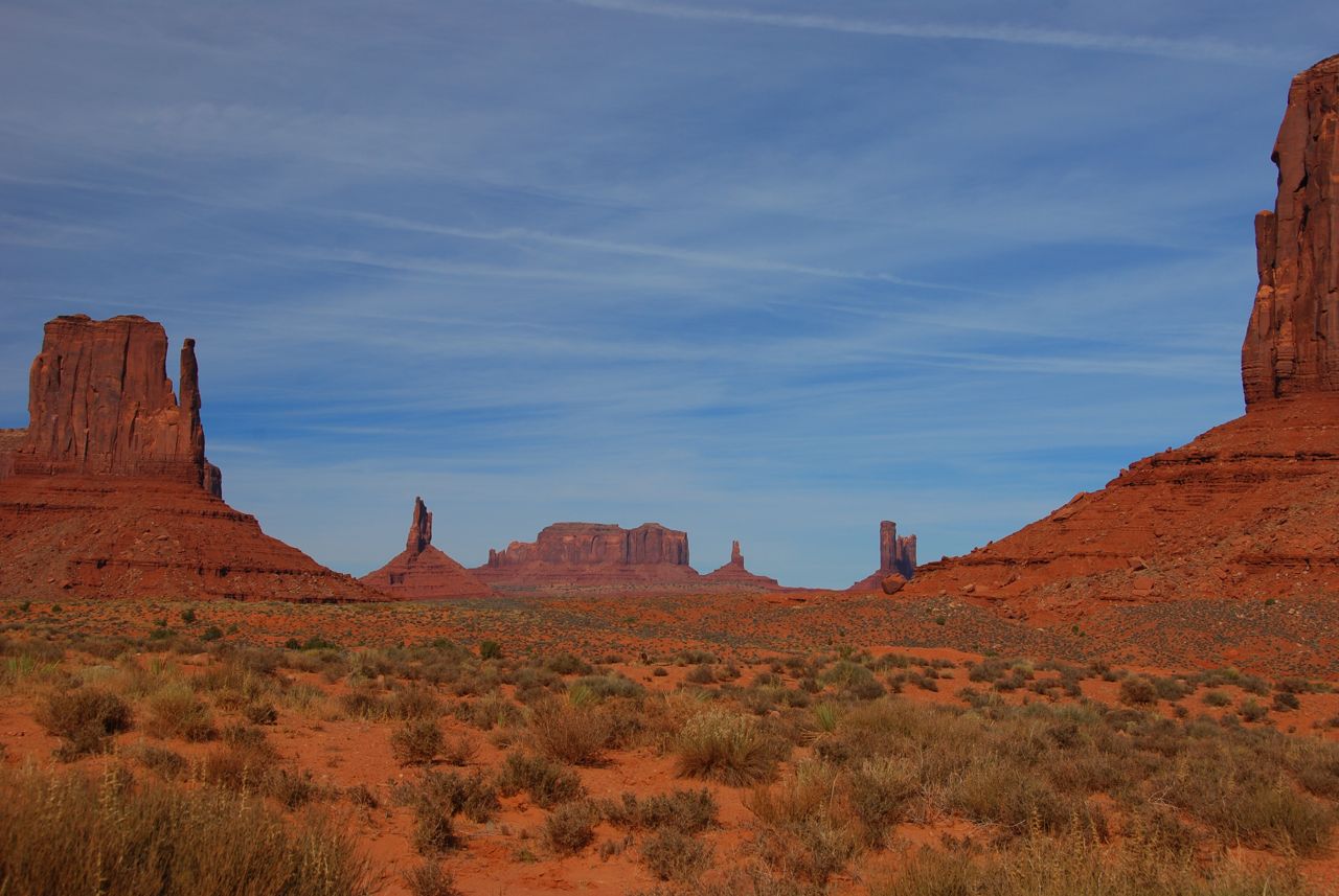 Located on a Navajo reservation in southern Utah and northern Arizona, Monument Valley was the location for several John Wayne/John Ford movies, including Stagecoach and The Searchers.