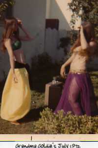 belly dancing in Grandma Goldie's backyard - July 1972