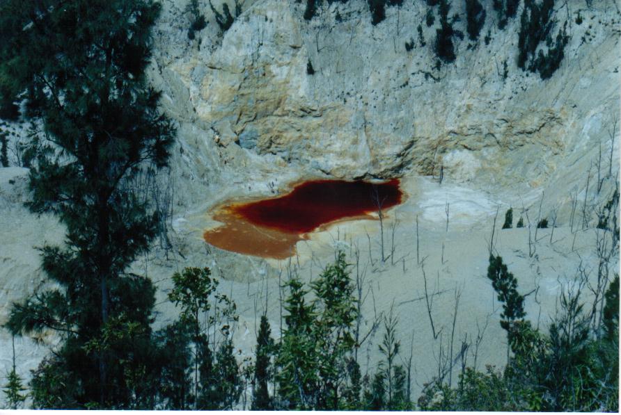 New crater lake formed in the hills around Bajawa in Jan 2002