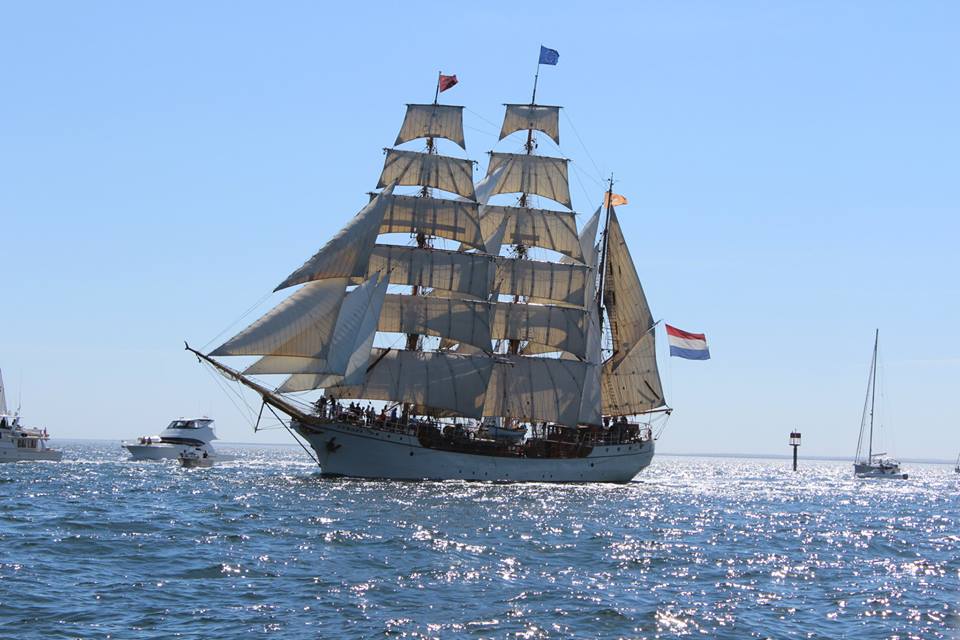 One of the Tall Ships leaving Adelaide