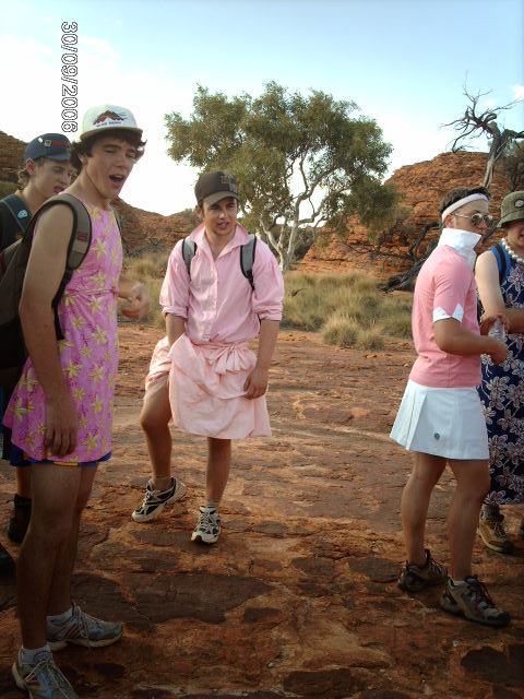 As part of getting to know your inner self better, the boys on my Outback trip get in touch with their inner woman. 