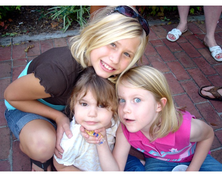 This is a pic of my husband's little sister (top) and our two youngest children.