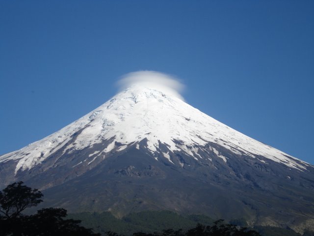 As seen from the road around Llanquiue Lake on the way to Petrohue.Chile