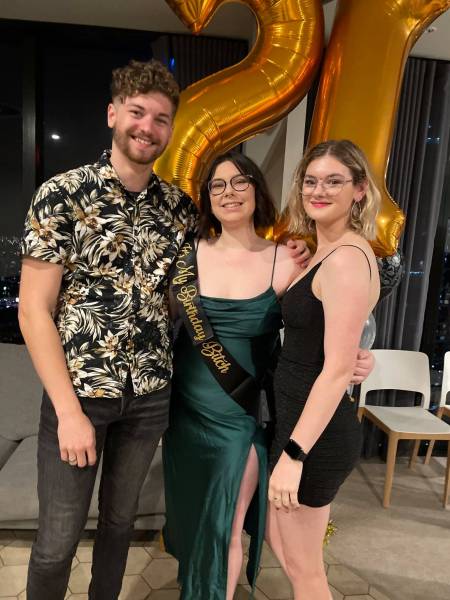 My 3 oldest grandies at Hayley's 21st - May 2021