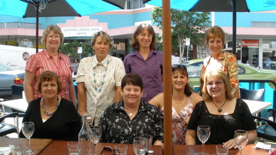  Back row Vicki, Linda, Martha and me
Seated Mary, K, Madby3 and CynB