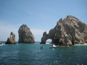 View approaching Lands End on coastal cruise excursion, Cabo San Lucas, 081908