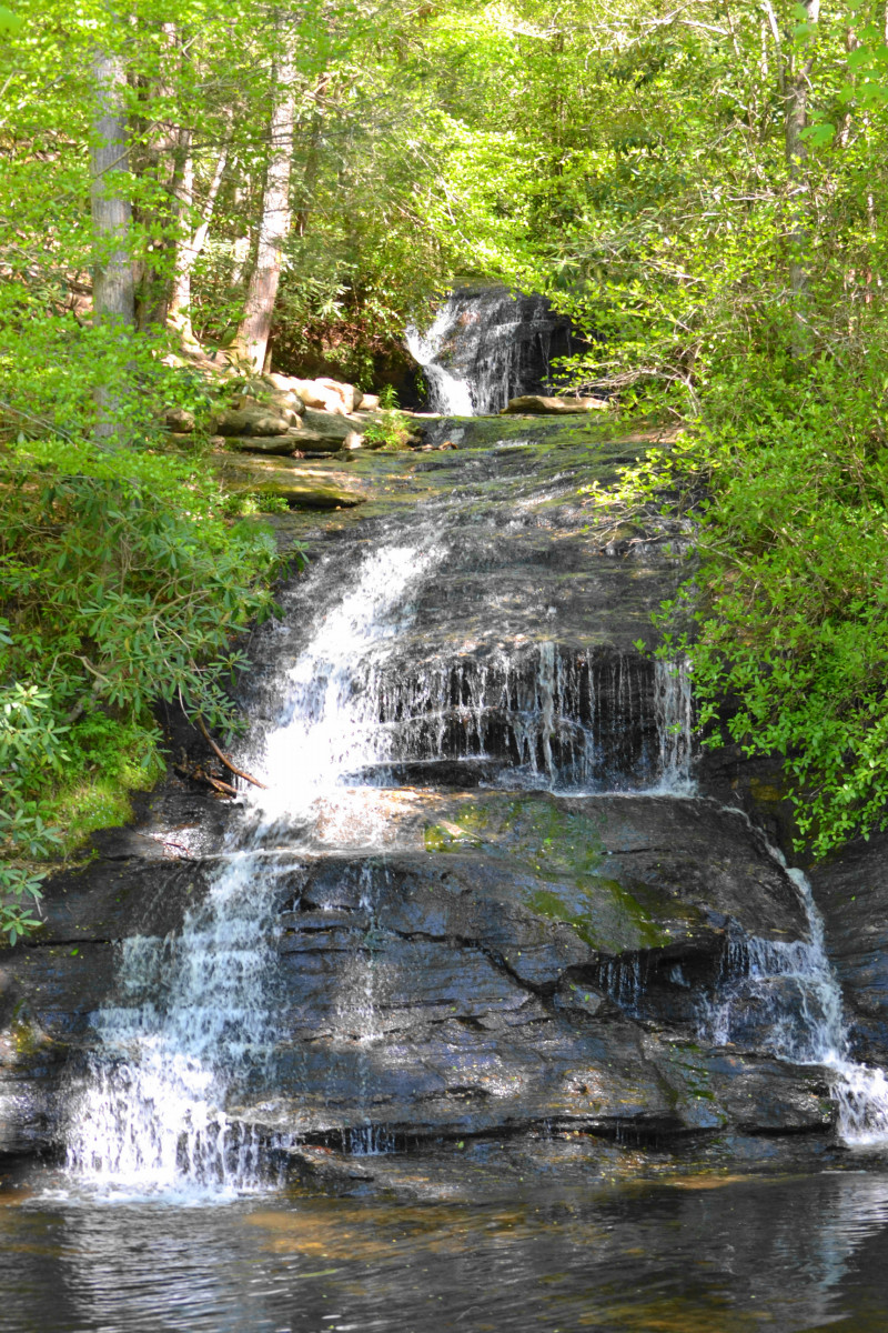 In the foreground is the lower falls, with the upper falls in the background.