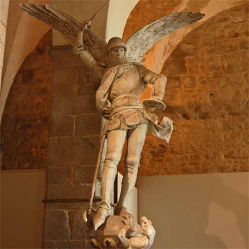 Statue of St. Michael in the Mont St. Michel Abbey