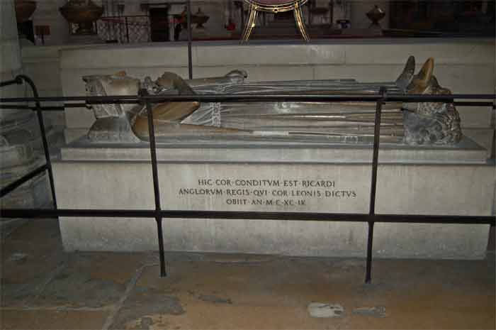 Richard I of England died near Rouen and was buried here