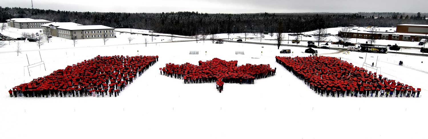 This human flag made by the largest number of persons in Gagetown NB. 