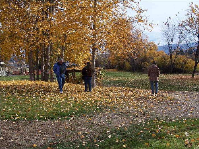 This is my family, enjoying a stroll through the fall leaves in a park in northern California.  We were on our way home from Oregon.