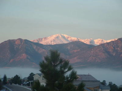 The view from our front door.  Looking at Pikes Peak.