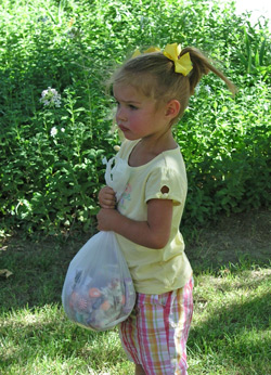 My daughter Elsa with her parade candy.