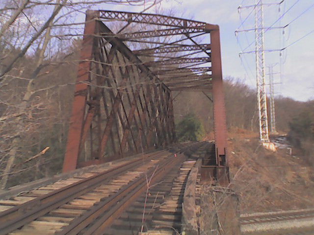 while on a hunt for a hidden geocache, I had to walk the bridge...the tracks are no longer used, so I was safe...