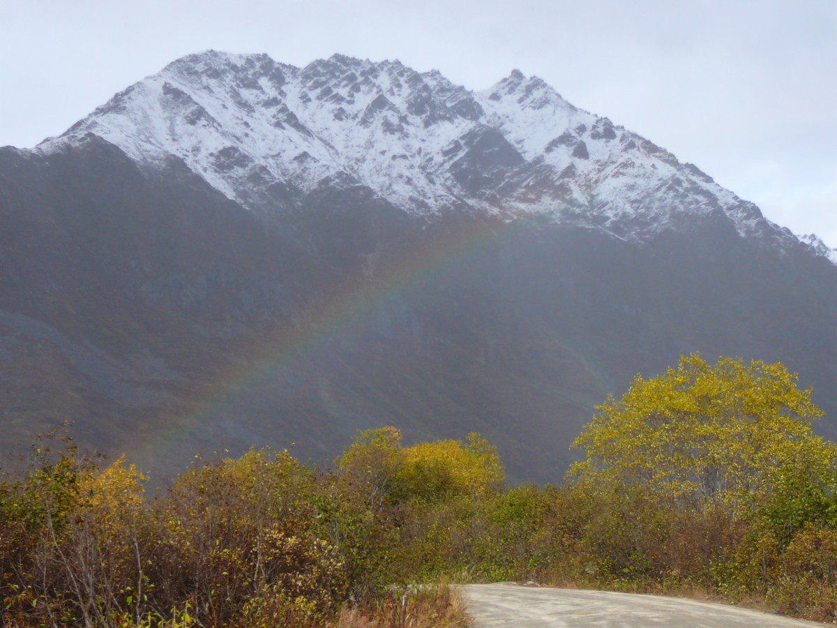 Going up Archangel Rd. near Hatcher Pass, outside of Wasilla, Alaska.  Sept. 2008