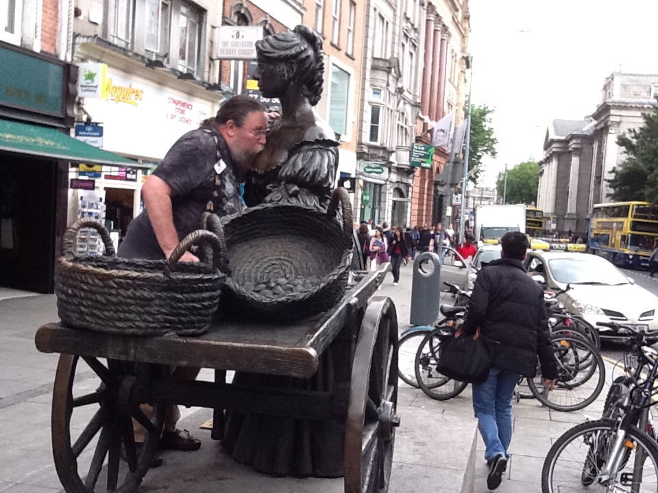 I'd missed touring Blarney Castle, and he said, "Don't worry. The stone's been relocated." He told me this long, convoluted story about how and why, and concluded the stone had been relocated into Molly Malone's breast. I decided to give it a try, and, boy can I tell a tall tale now.