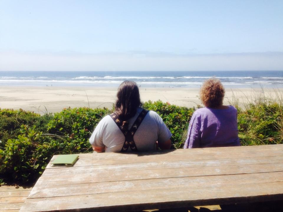 on the deck, at the beach house, 2014,