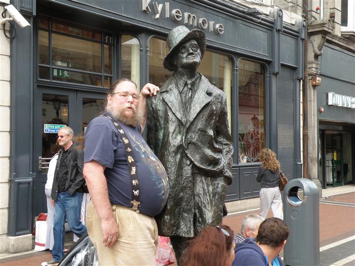 He was on a street corner in Dublin. I think he was one of their poets, but I'm not sure.