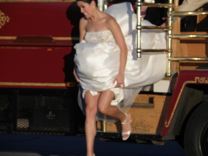 arriving in a trolley for the reception that ran us out of the restaurant early.