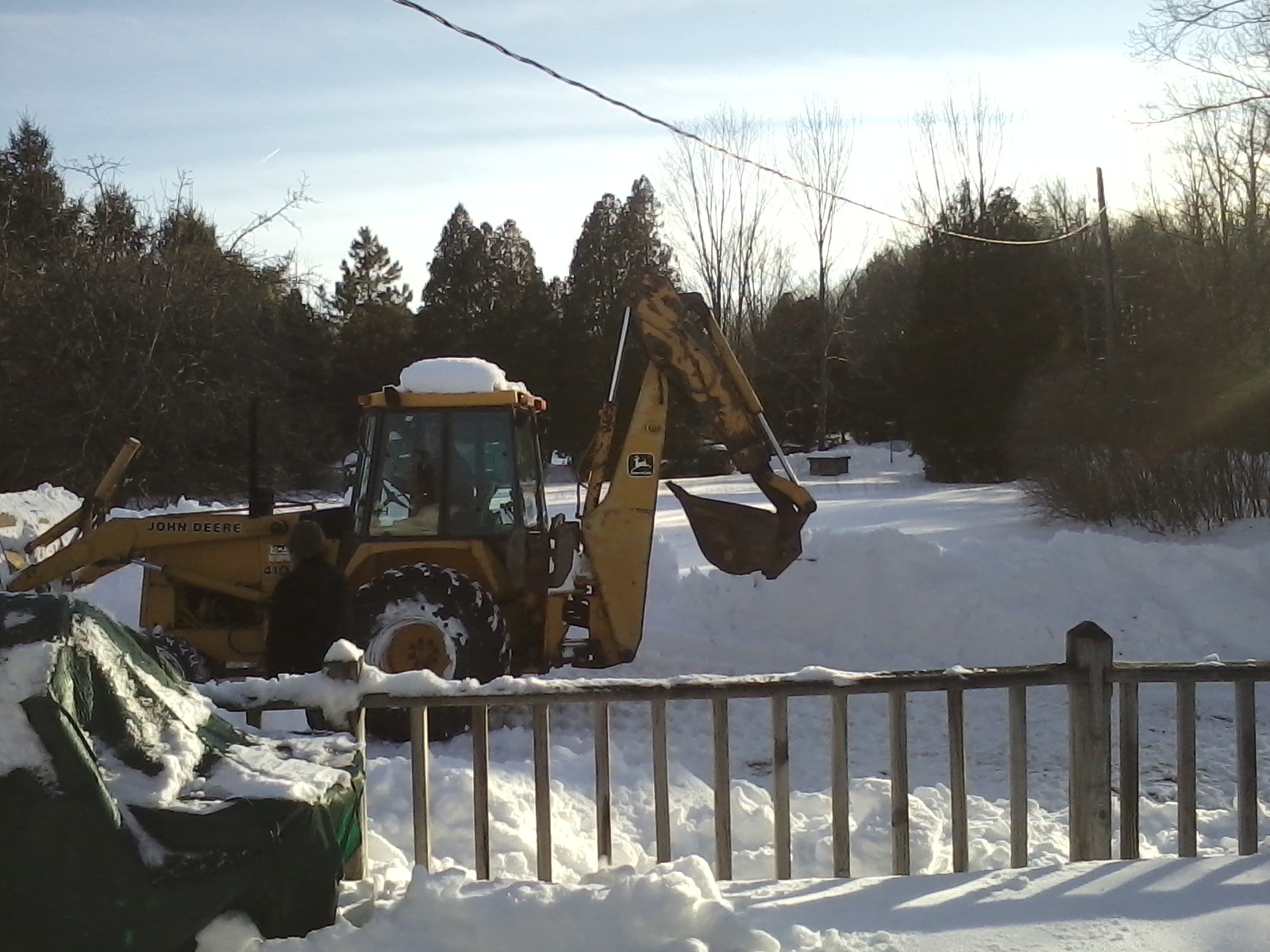 Neighbor helping push the snow back!