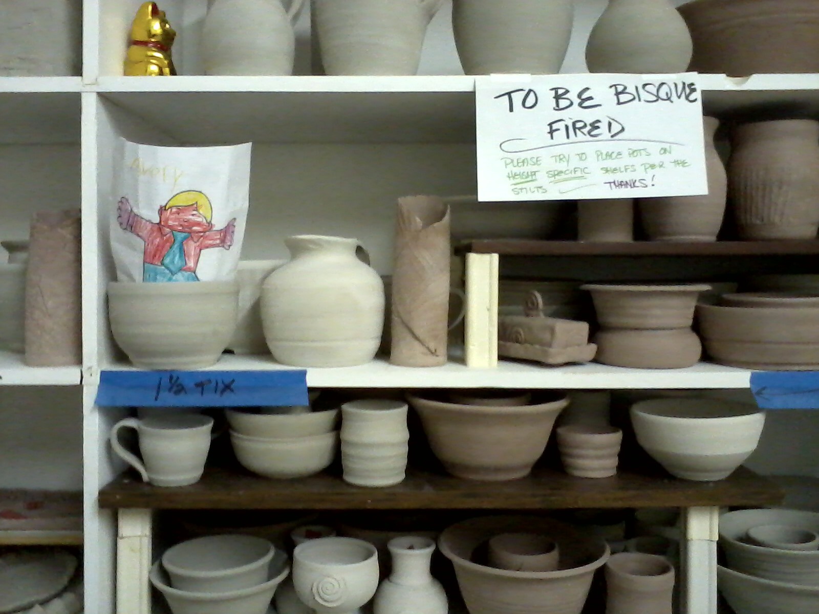 Wares waiting to be fired.