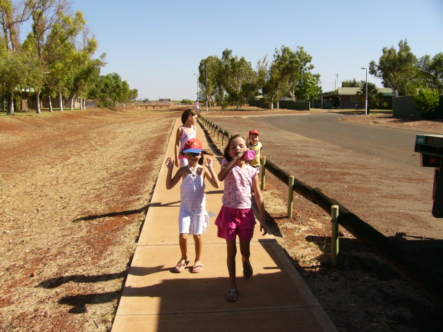 My four grandchildren out for a stroll with me around Wickham. 