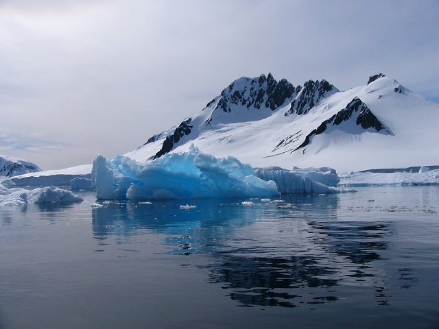 A very blue iceberg. We saw a few of them but this one was exceptionally bright blue.