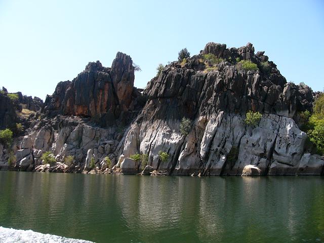 Geikie Gorge in W.A. Magnificent rock colours and formations along the river.