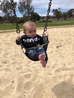 Having a swing at the park