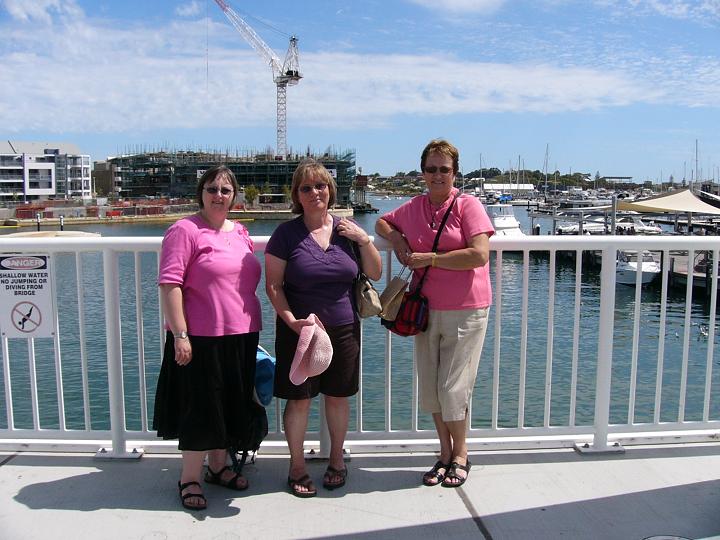 Colleen, Rolanda and myself overlooking the marina in Mandurah after having a lovely lunch