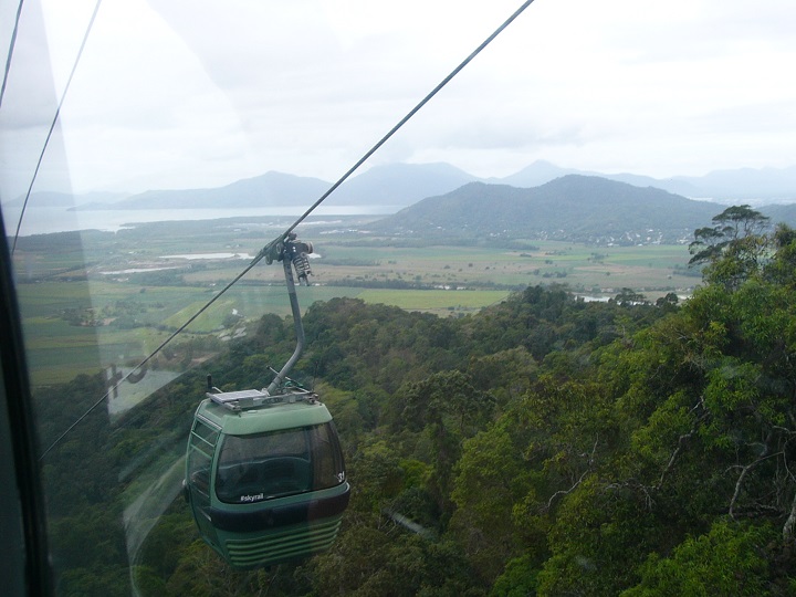 Just coming in on the Skyrail over Cairns.