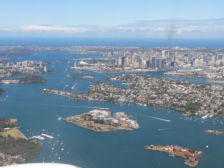 Looking over Sydney Harbour as my 'plane from Cairns came in to land.