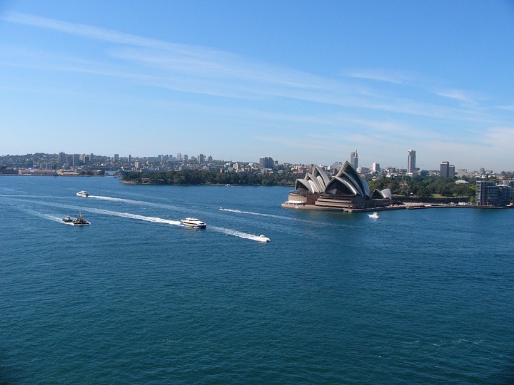 The Opera House taken as Lizzy & I walked across the Sydney Harbour Bridge. 