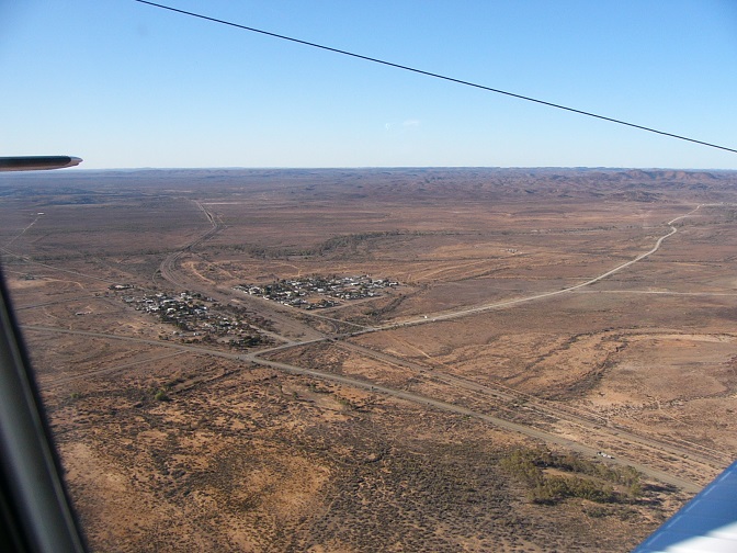 Flying over Leigh Creek for a fuel stop. There had been a fatal plane crash there two days earlier.