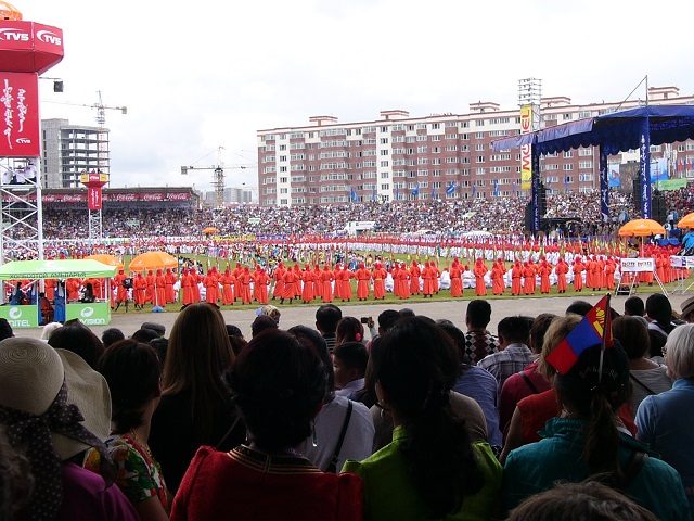 Part of the opening ceremony of the Naadam Festival which lasted a bit more than an hour. From there we went to a hotel for lunch then went on to a venue where the archery was held.