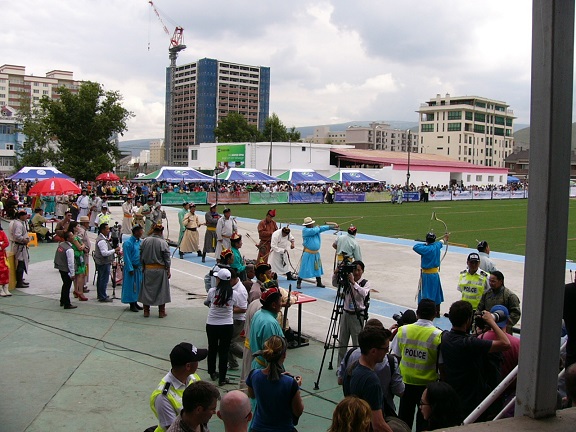 The archery contest at the Nadaam Festival