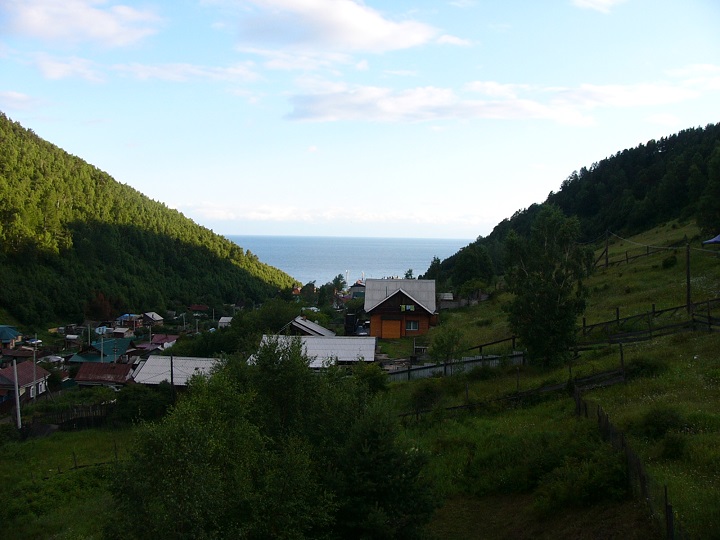 An early morning glimpse of Lake Baikal from our Guest House in Listvyanka. At least the sun was shining as we couldn't see it the evening before.