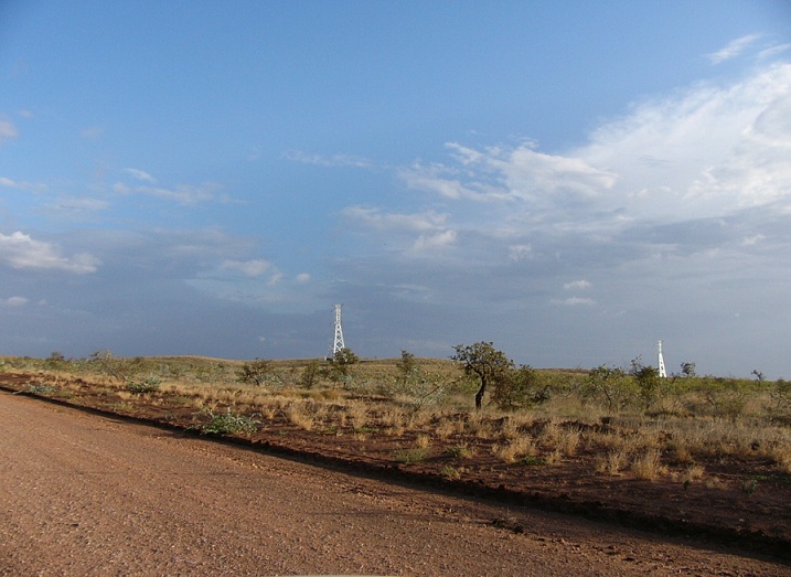 New power lines in the Pilbara, photographed while out driving to a back beach