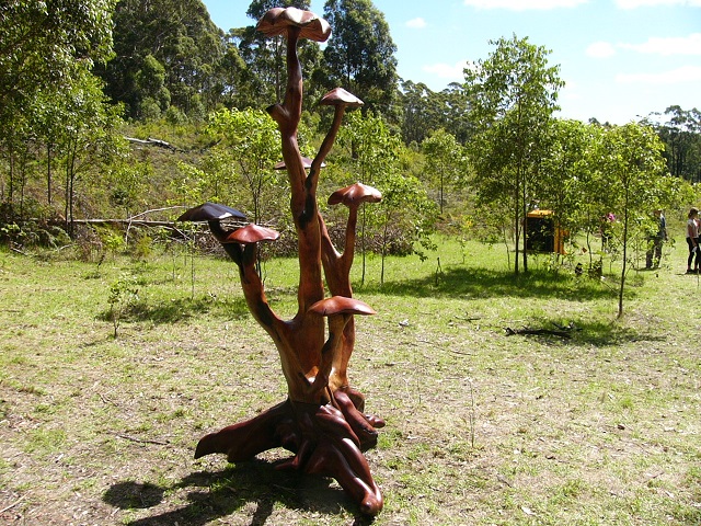 This was carved with a chain saw out of local jarrah and sheoak wood by an Albany artist who I do know of.