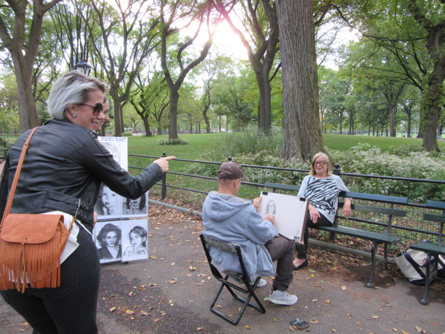 We decided at a discounted rate to have a caricature drawn of ourselves.  Passers by were fascinating and this kind stranger agreed to get into the act.